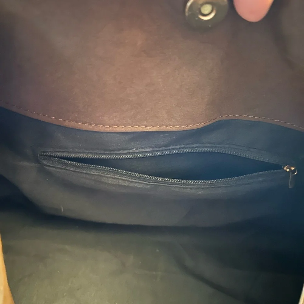 Brown Suede Satchel Bag - Picture 9 of 16